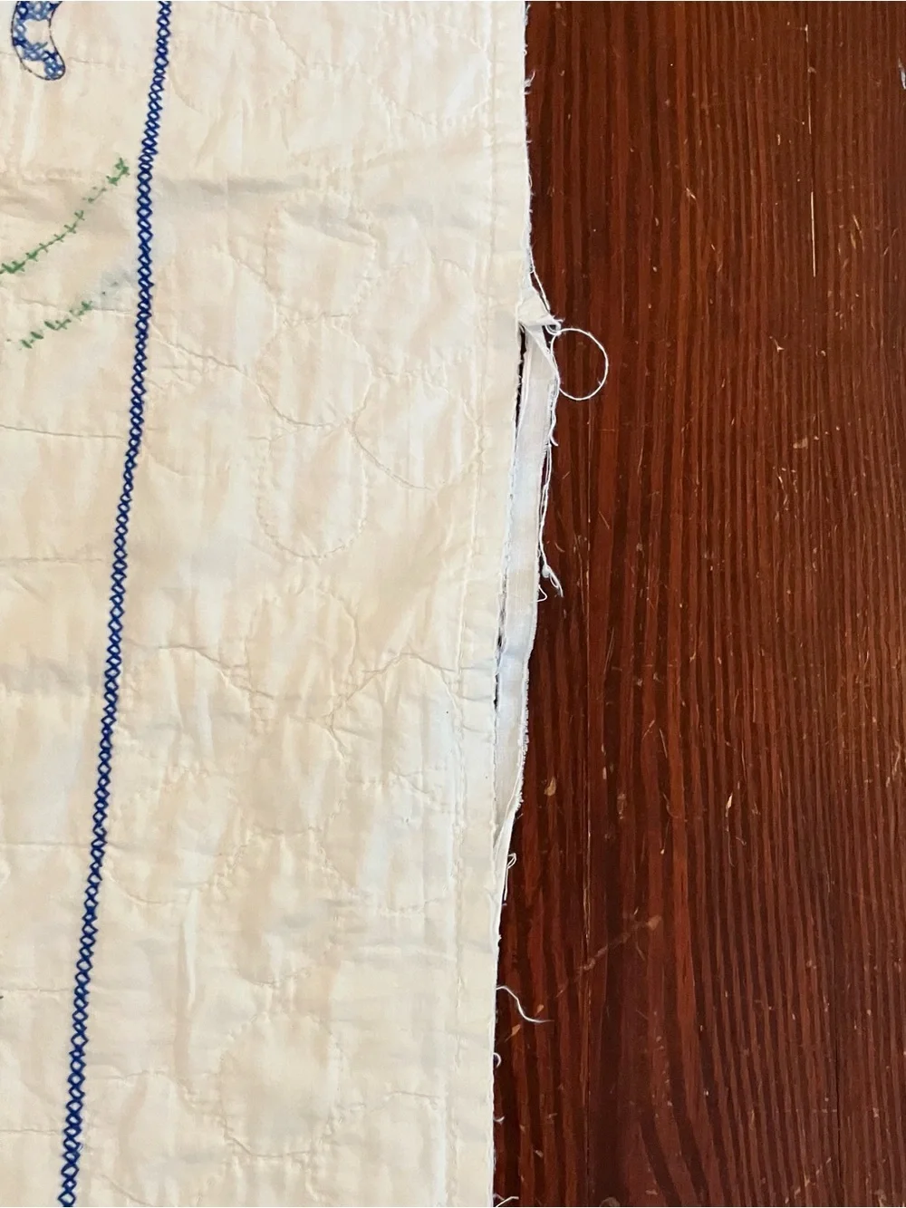 VTG 1940s Raggedy Ann Baby Crib Blanket Hand Embroidered Quilted 52”X 34.5”